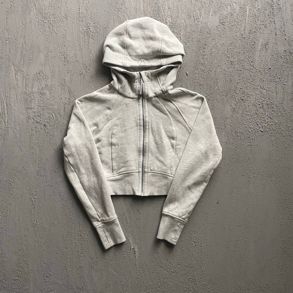 Lululemon Scuba Full Zip Cropped Hoodie Women No Tag Size Heathered Grey